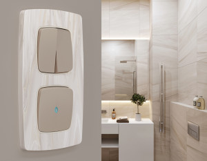 Рамка 3 местная мрамор, Бежевый, OMEGA Opera Ambrella Volt OF940303