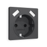 Лицевая панель розетки с З/К и USB зарядкой А+А с шторками, Графит Мягкое касание, ALFA Quant Ambrella Volt AP9090