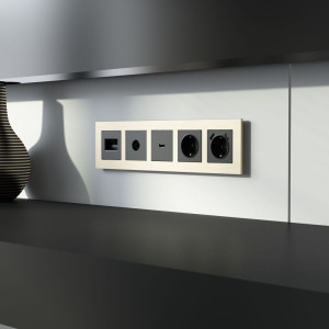 Рамка 5 местная металл, Шампань, AluMax Werkel W0053511