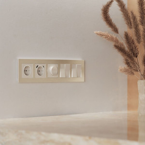 Рамка 5 местная металл, Шампань, AluMax Werkel W0053511