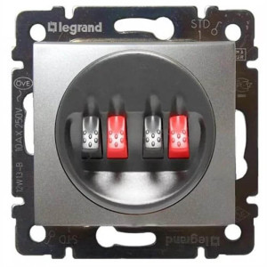 Розетка 2-ая акустическая, алюминий, Valena Classic Legrand 770124