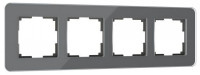 Рамка 4 местная стекло, Графит, Elite Werkel W0042440