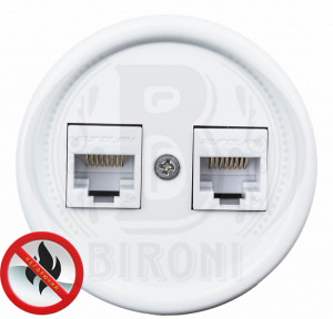 Розетка пластик компьютерная RJ45 белый Bironi B1-302-21