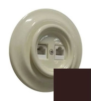 Розетка керамика компьютерная RJ45, коричневый, Retrika Colony RSV-INT-02
