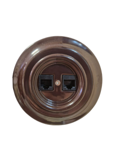 Розетка керамика компьютерная RJ45, Коричневый, Retrika Colony B01-02