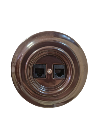 Розетка керамика компьютерная RJ45, Коричневый, Retrika Colony B01-02 Розетка керамика компьютерная RJ45, Коричневый, Retrika Colony B01-02