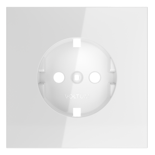 Лицевая панель для розетки с З/К и шторками, Белый глянцевый, S70 Voltum VLS000701