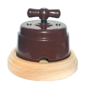 Выключатель керамический 1 кл. (2 положения), Коричневый, Арбат Interior Electric ВПК-04