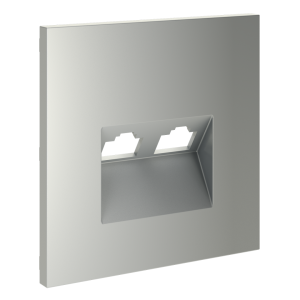 Лицевая панель для розетки компьютерной 2-ой RJ45+RJ45 Cat.6, Сталь, S70 Voltum VLS001405