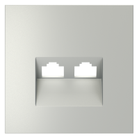 Лицевая панель для розетки компьютерной 2-ой RJ45+RJ45 Cat.6, Сталь, S70 Voltum VLS001405