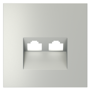 Лицевая панель для розетки компьютерной 2-ой RJ45+RJ45 Cat.6, Сталь, S70 Voltum VLS001405