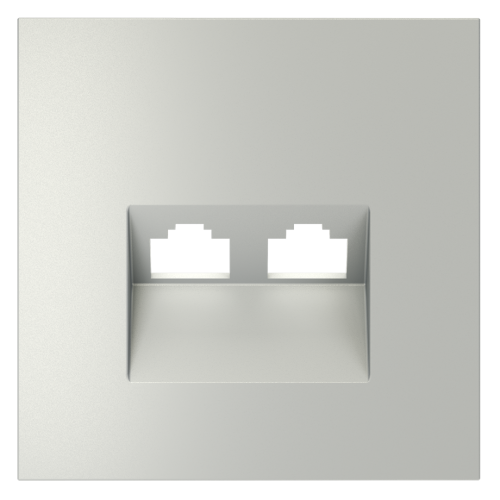 Лицевая панель для розетки компьютерной 2-ой RJ45+RJ45 Cat.6, Сталь, S70 Voltum VLS001405