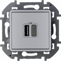  Розетка USB для зарядки, алюминий, INSPIRIA Legrand 673762