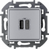  Розетка USB для зарядки, алюминий, INSPIRIA Legrand 673762