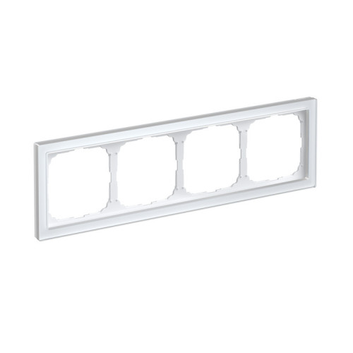 Рамка 4 местная, натуральное стекло, Белый, ArtGallery SE GAL320104