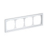 Рамка 4 местная, натуральное стекло, Белый, ArtGallery SE GAL320104