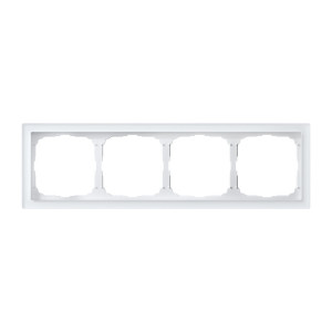 Рамка 4 местная, натуральное стекло, Белый, ArtGallery SE GAL320104