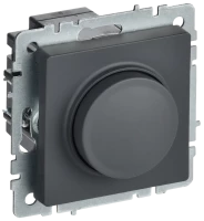 Диммер поворотно-нажимной 600Вт, Графит, Brite IEK BR-D20-0600-K53