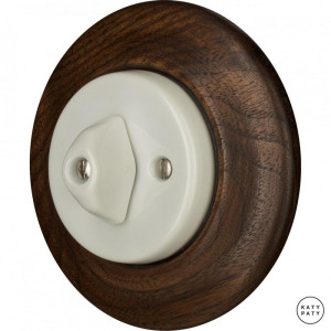 Ретро диммер фарфоровый, грецкий орех матовый, Katy Paty LINUMds