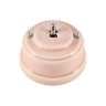 Выключатель керамика тумблерный 1 кл., розовый rosa с серебряной ручкой, Leanza ВР1ДС