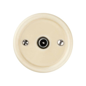 Розетка керамика телев. TV, Cлоновая кость, Болонь TDM ELECTRIC SQ1820-0353