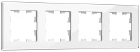 Рамка 4 местная, стекло, Белый, Brite IEK BR-M42-G-K01