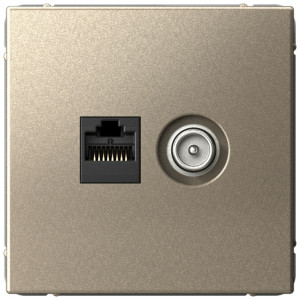 Розетка комп.+тв. RJ45+TV Cat. 5e, Шампань, ArtGallery SE GAL000589