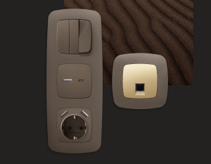 Рамка 4 местная пластик, Темная бронза матовый, OMEGA Ecta Ambrella Volt OF140634