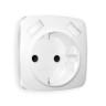 Лицевая панель розетки с З/К и USB зарядкой А+А с шторками, Белый глянец, OMEGA Quant Ambrella Volt OP1090