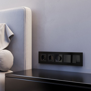 Рамка 5 местная металл, Черный алюминий, AluMax Werkel W0053508