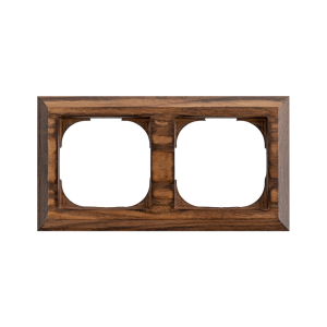 Рамка 2 местная деревянная под электрику JUNG/ABB Basic 55 на бревно D260, Орех, DecoWood СМО552-260