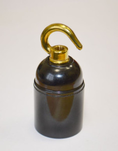 Ретро патрон бакелит с крюком Е27, черный, PL277069 Euro-Lamp