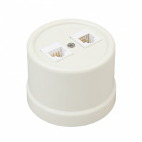 Розетка пластик компьютерная RJ45 слоновая кость Bironi B1-302-211