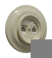 Розетка керамика компьютерная RJ45, серый, Retrika Colony RSV-INT-10