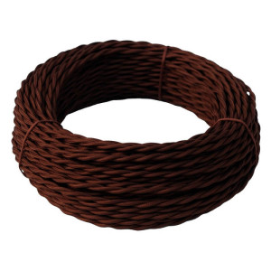 Ретро кабель витой 2x1,5 шоколад (50 м.), ЦИОН ПВРШ 2*1.5