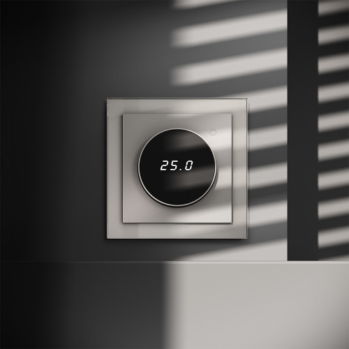 Терморегулятор электронный с индикацией и датчиком, для теплого пола, Кашемир, VOLTUM S70 VLS070103