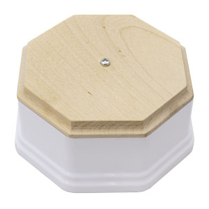 Распаечная коробка пластик D105X50, квадратная, Белый/Дуб неокрашенный Salvador PL.BOX.2WT.NK