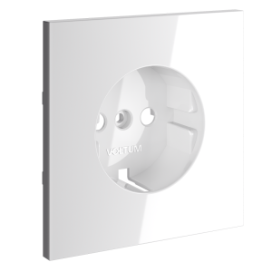 Лицевая панель для розетки с З/К и шторками, Белый матовый, S70 Voltum VLS000702