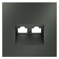 Лицевая панель для розетки компьютерной 2-ой RJ45+RJ45 Cat.6, Титан, S70 Voltum VLS001406