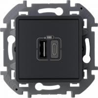  Розетка USB для зарядки, антрацит, INSPIRIA Legrand 673763