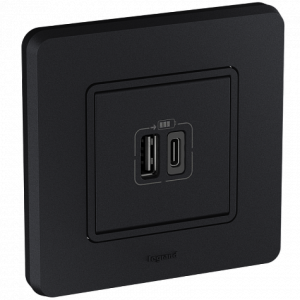 Розетка USB для зарядки, антрацит, INSPIRIA Legrand 673763