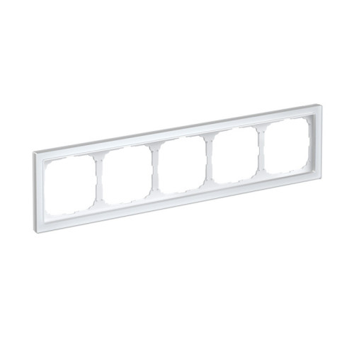 Рамка 5 местная, натуральное стекло, Белый, ArtGallery SE GAL320105