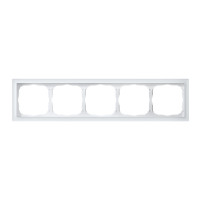 Рамка 5 местная, натуральное стекло, Белый, ArtGallery SE GAL320105