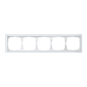 Рамка 5 местная, натуральное стекло, Белый, ArtGallery SE GAL320105