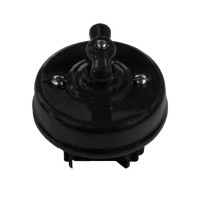 Выключатель керамика 1 кл. проходной (2 положения), черный матовый Retrika Ideal R1-SW-19