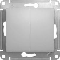 Выключатель 2 кл. проходной, Алюминий, Glossa SE GSL000365