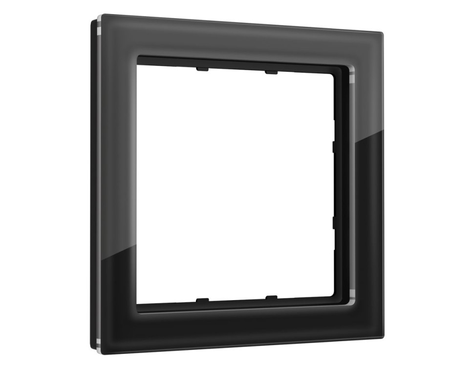 Рамка 1 местная Стекло закаленное, Черный, Sigma Briz Ambrella Volt SF350801