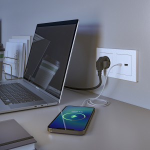 Розетка USB для зарядки A+C, Белый, Werkel W1171801