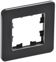 Рамка 1 местная, металл, Чёрный RE, Brite IEK BR-M12-M-01-K02
