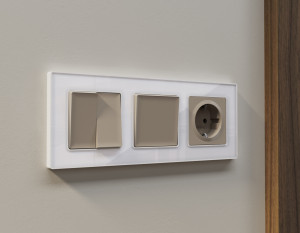 Рамка 3 местная стекло органическое, Белый, ALFA Arctic Ambrella Volt AF580103